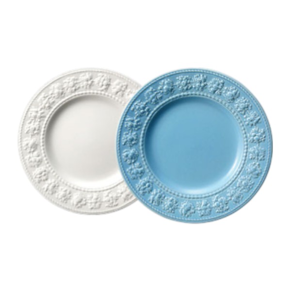 フェスティビティ プレート 21cm (アイボリー・ブルー) ペア