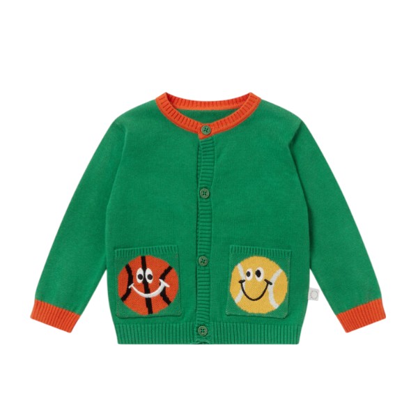 スポーツモチーフ ニットカーディガン