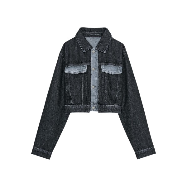 コントラストショートデニムジャケット